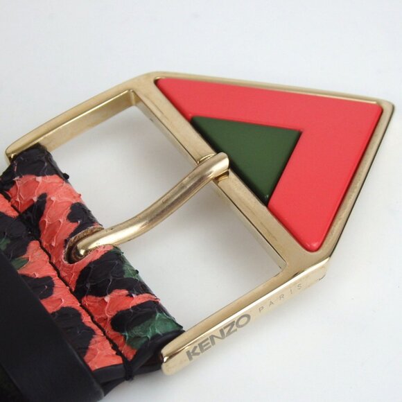 Authentic KENZO Leopard pattern belt leather [Used] main image 4